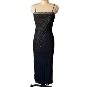 Bonkers Vintage Mesh Party Dress in Black Size Small y2k 90s Homecoming